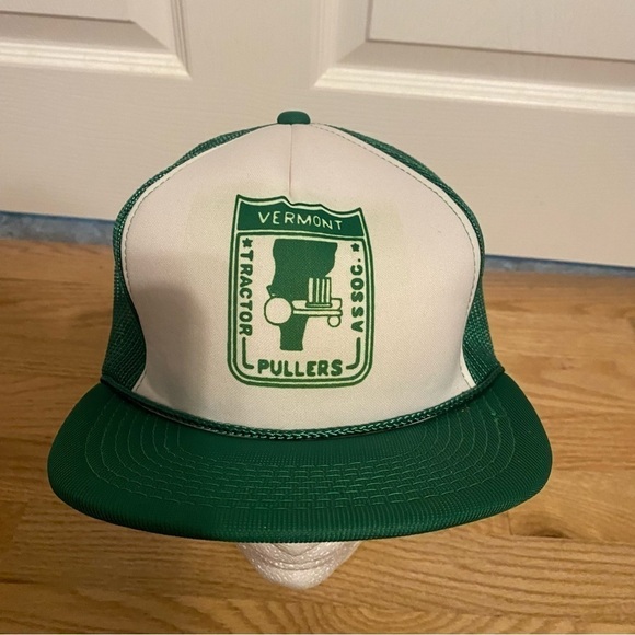 Vintage Vermont Tractor Pulls Association Trucker Hat Snap Back Mesh Hanes - Picture 3 of 11